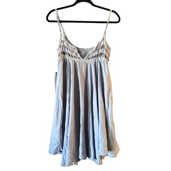 O'Neill KINLEY Light Blue Crochet Bodice beach vacation Mini Junior's Dress XS - Picture 2 of 9